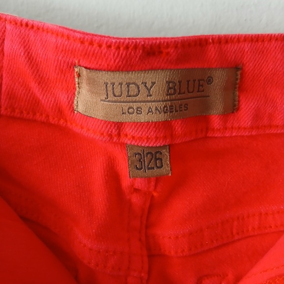 Judy Blue Women's High Rise Tummy Control Size 3/26 Skinny Jeans Red Pockets - Picture 10 of 16